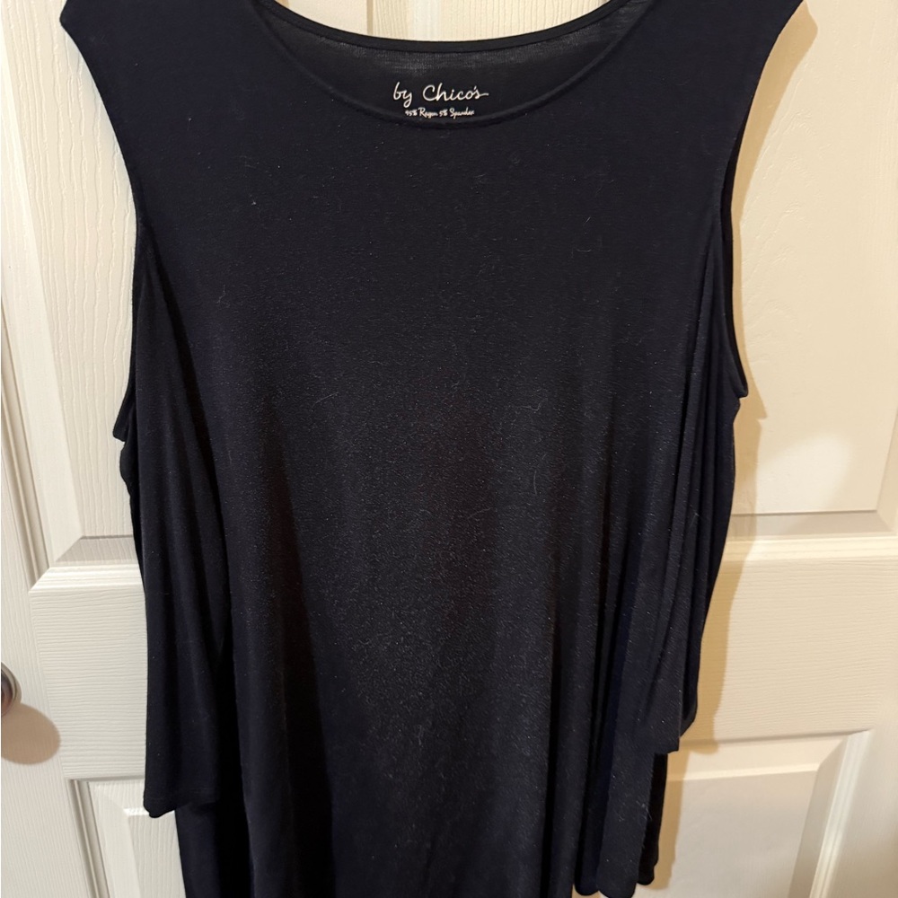 Chico's Classic Black Cold Shoulder Top